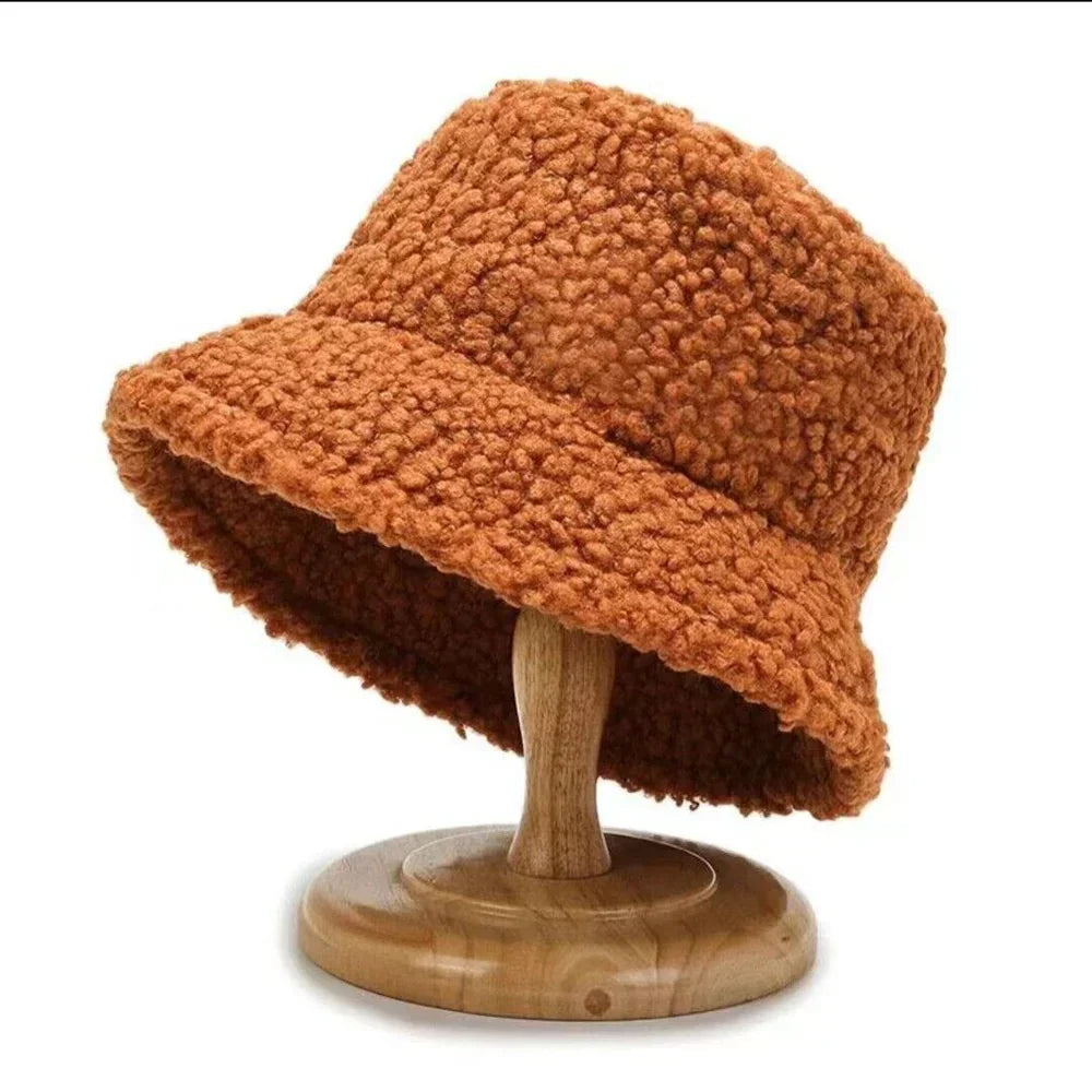 Teddy Bucket Hat voor Vrouwen – Warm & Stijlvol voor de Herfst