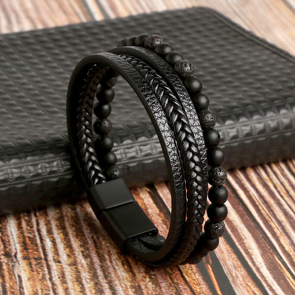 Luxe Leren Armband Set voor Mannen – Stijlvol & Tijdloos