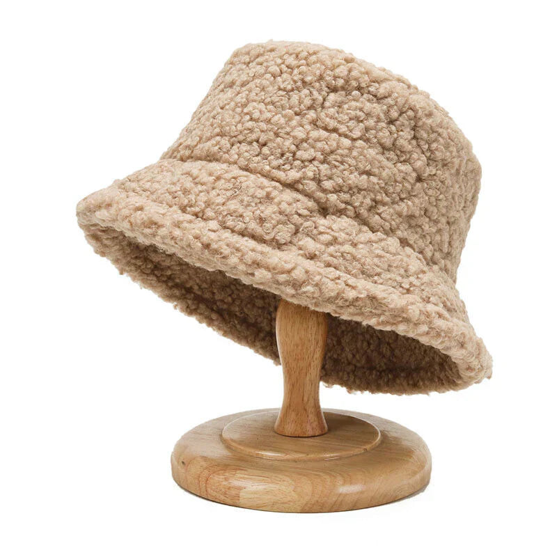 Teddy Bucket Hat voor Vrouwen – Warm & Stijlvol voor de Herfst