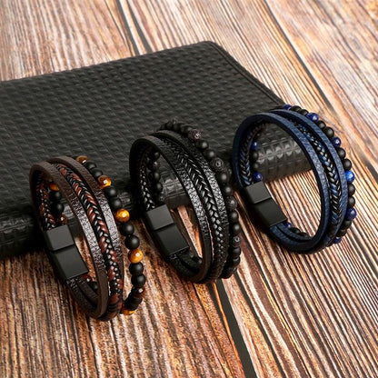 Luxe Leren Armband Set voor Mannen – Stijlvol & Tijdloos