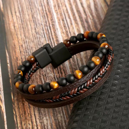 Luxe Leren Armband Set voor Mannen – Stijlvol & Tijdloos