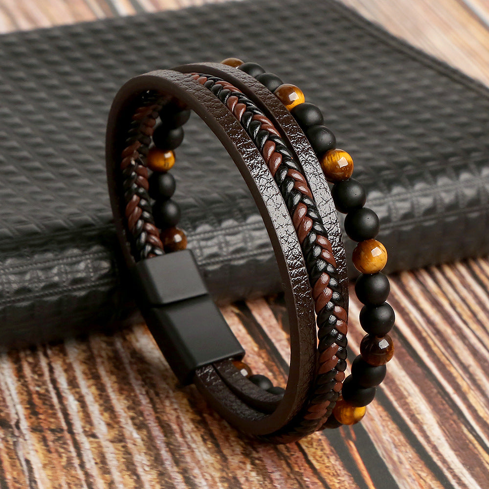 Luxe Leren Armband Set voor Mannen – Stijlvol & Tijdloos