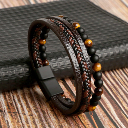 Luxe Leren Armband Set voor Mannen – Stijlvol & Tijdloos